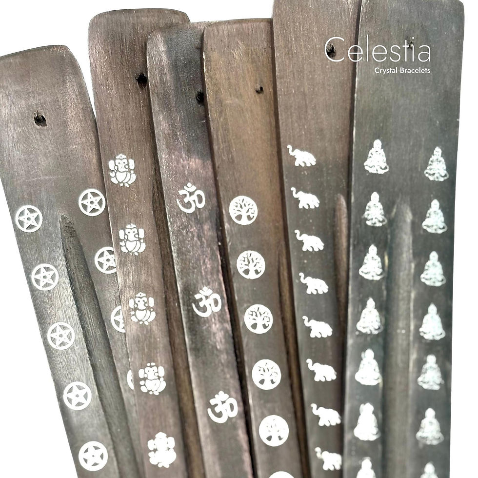Thumbnail: Hand-Painted Wooden Incense Holder Bundle | Boho Home Decor & Spiritual Gift