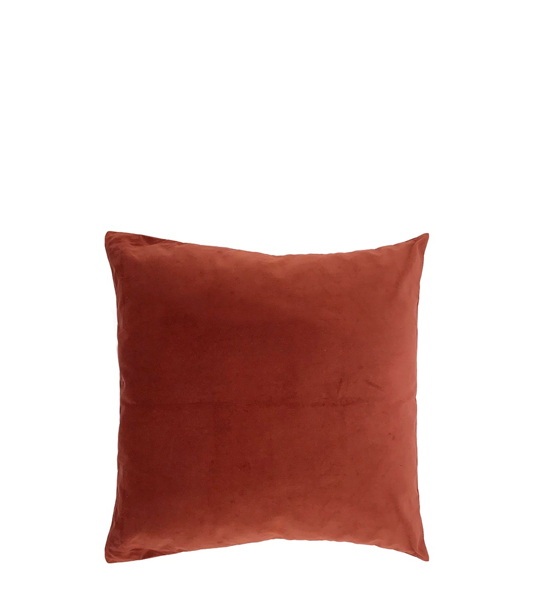COJÍN VELVET NARANJA QUEMADO