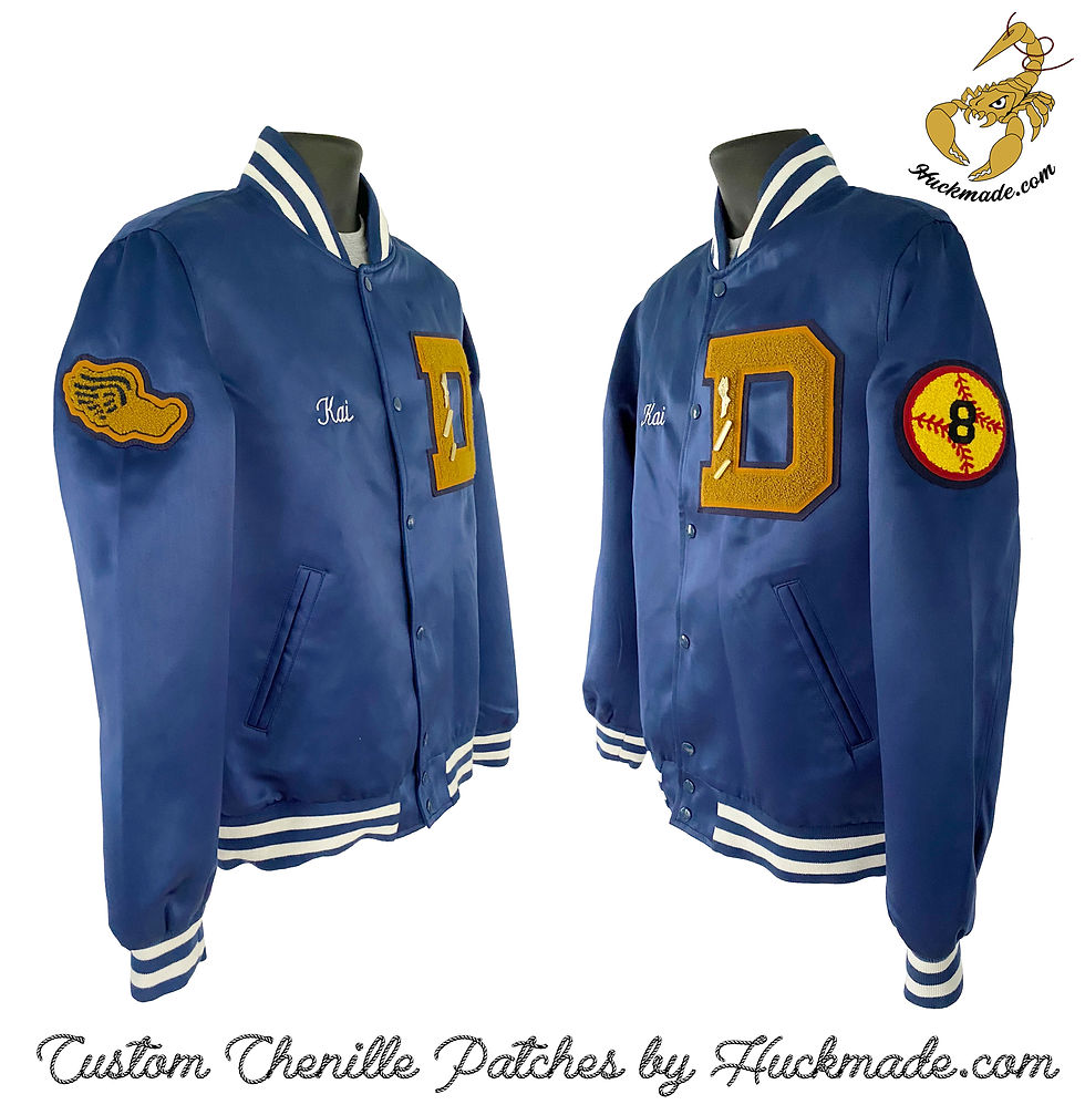 Thumbnail: Custom chainstitch varsity jacket denim jacket patches chenille Atlanta