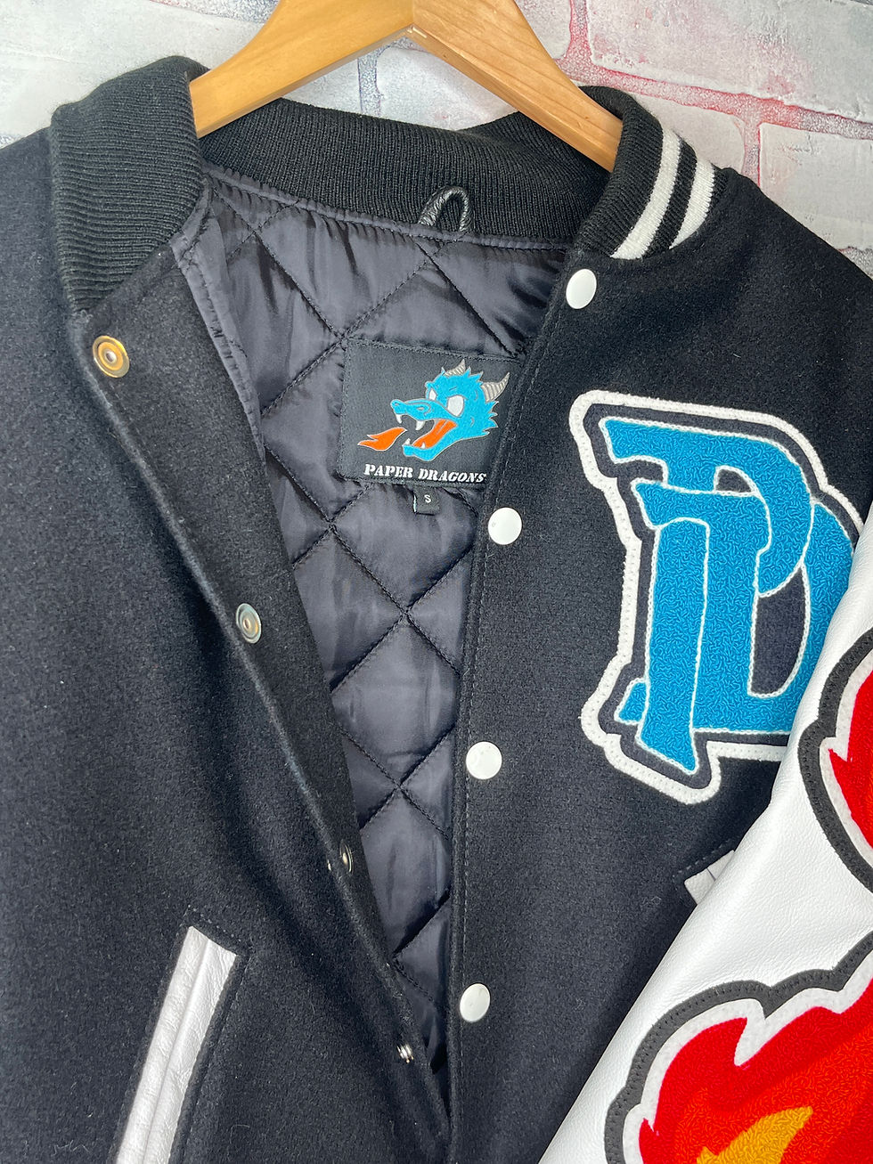 Thumbnail: Paper Dragons Fire Varsity Jacket: Prototype