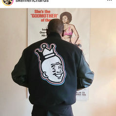 Custom chenille and varsity jackets for Skeme Richards