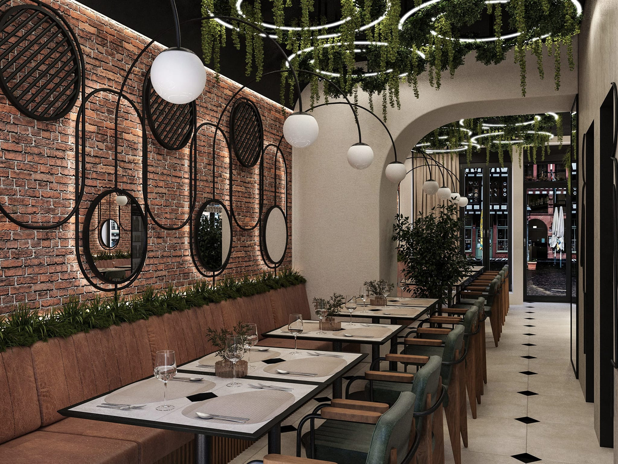Dizajn enterijera italijanskog restorana u Frankfurtu