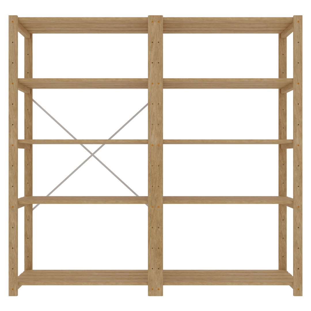 Mak-Rak DIY 2 Bay, Wooden Shelving Unit - 10 Shelves (1830mm x 1744mm)