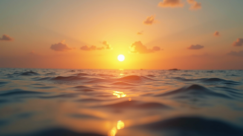 Eye-level view of a sunrise over a calm sea