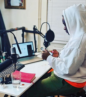 Embracing healing moments with the "I Am Fruitful" daily prayer podcast, creating a serene and focused atmosphere.