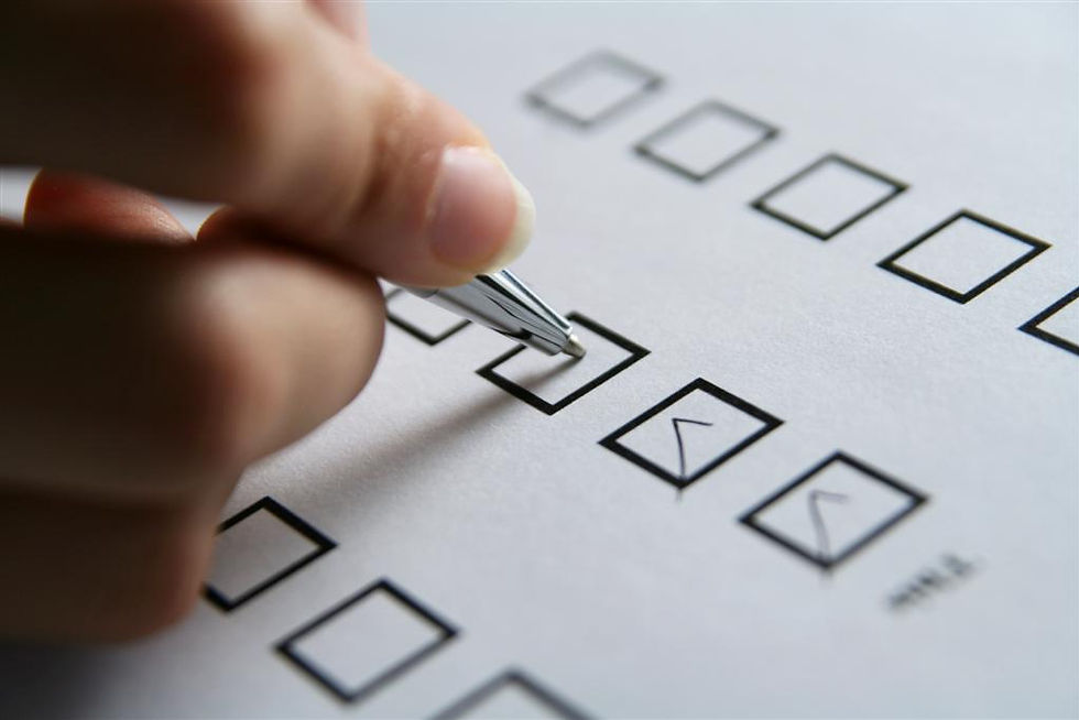 Kontrol Listesi Formunun Doldurulması