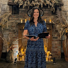 Harmony Celebrant with a beautiful candle lit ceremony set up