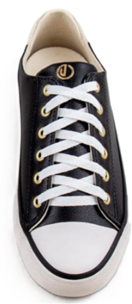 Tenis Dumond Preto com Enfeite Dourado