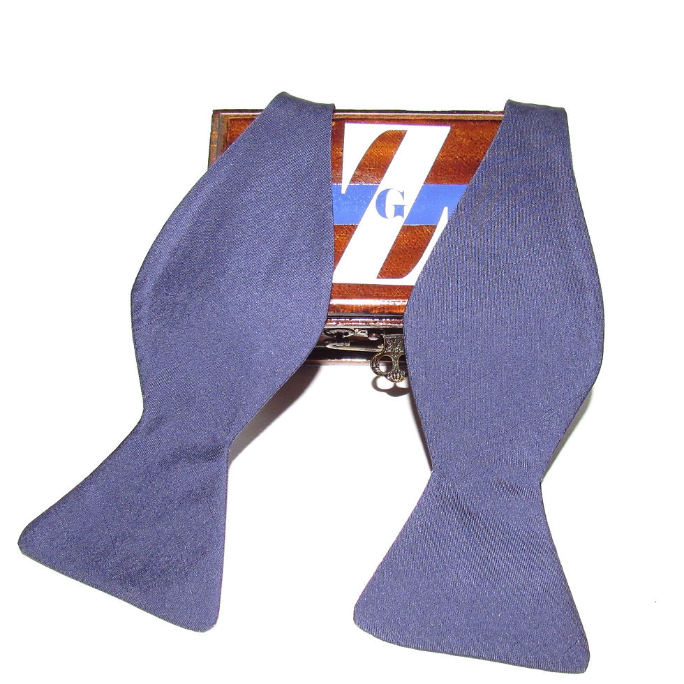 Thumbnail: Peacoat Blue Silk Twill Bowtie
