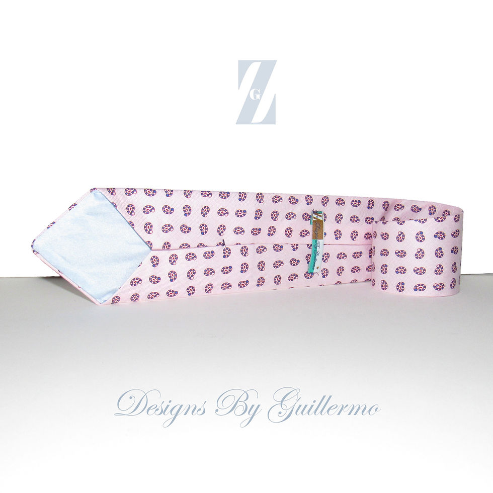 Miniatura: Light Pink Small Paisley Cotton Necktie
