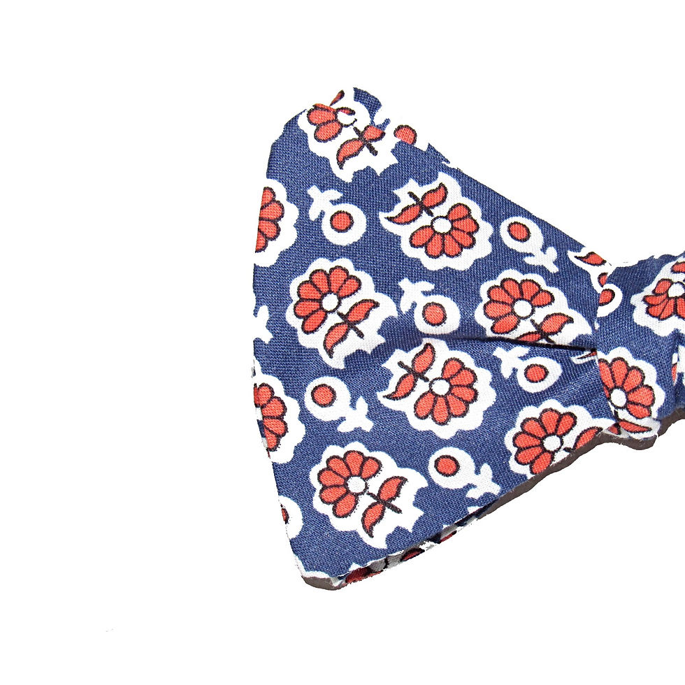 Миниатюра: Navy & Orange Cartooned Floral Bow tie