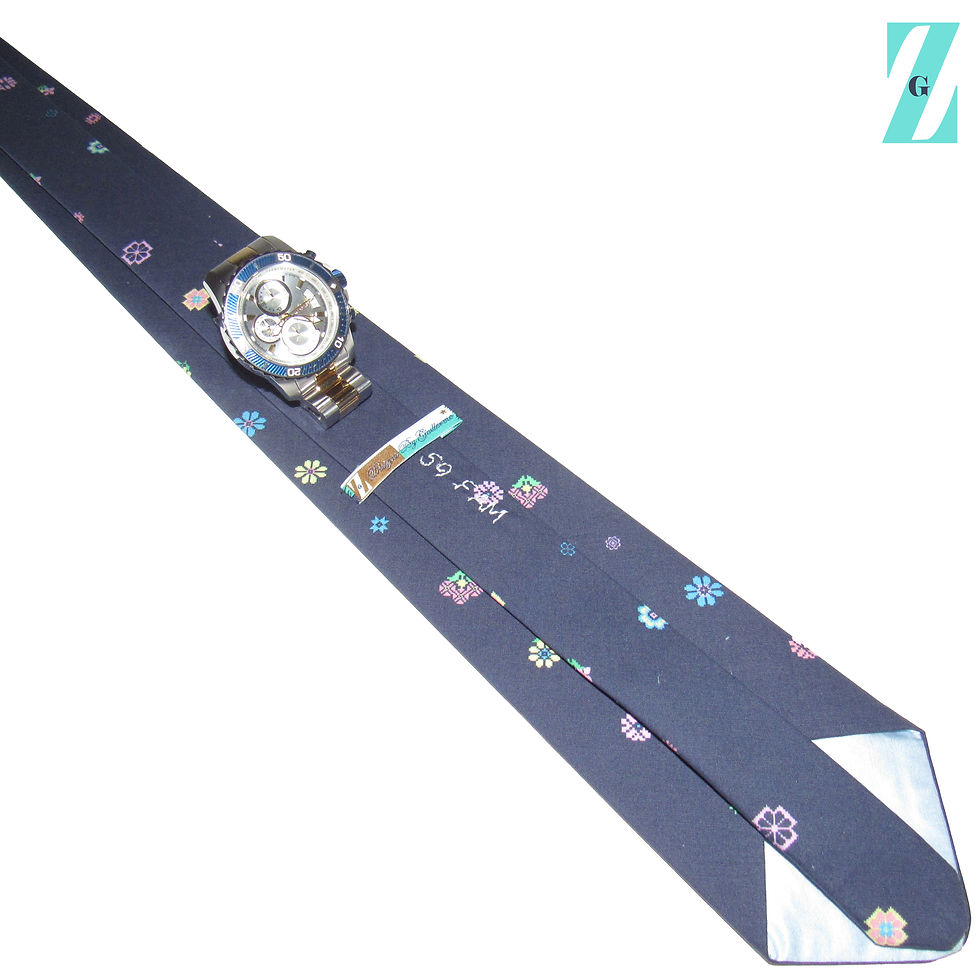 Thumbnail: Deep Blue Digital Floral Handcrafted Necktie