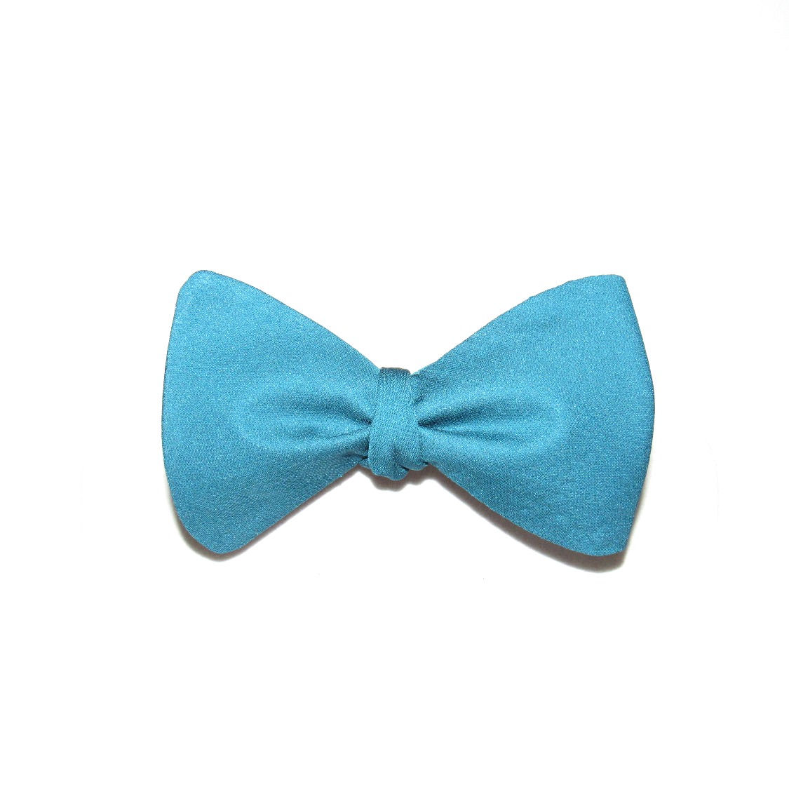 Pajarita Georgette doble de seda verde azulado profundo