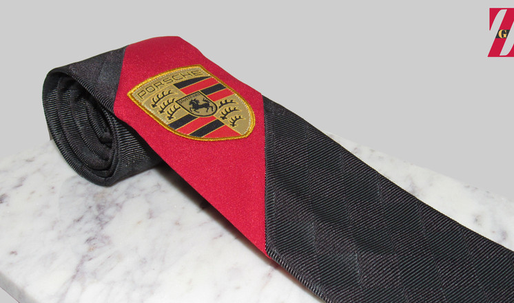 Marc Jacobs Check & Red Silk Porsche Badge #23 Necktie XIII.jpg