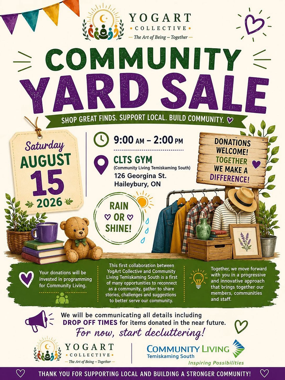 Community Yard Sale: August 15