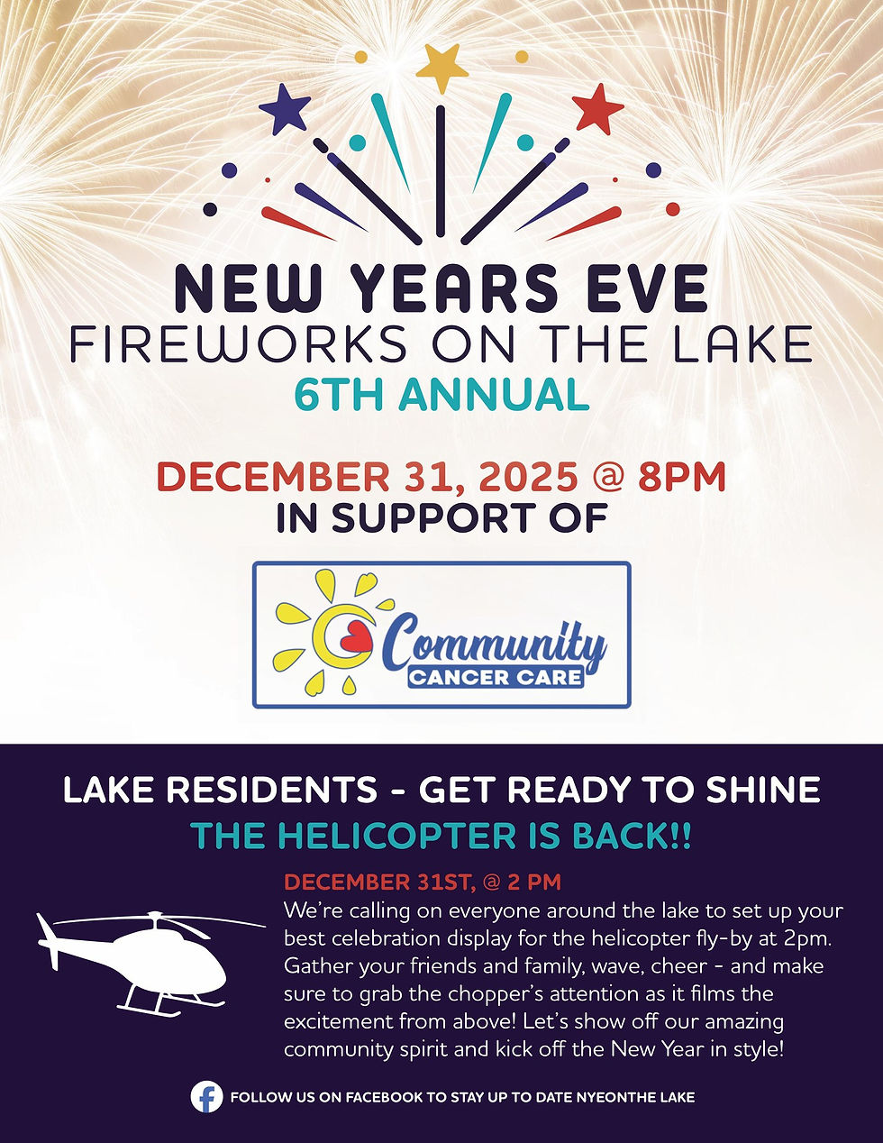 NYE Fireworks On The Lake Fundraiser: Dec 31