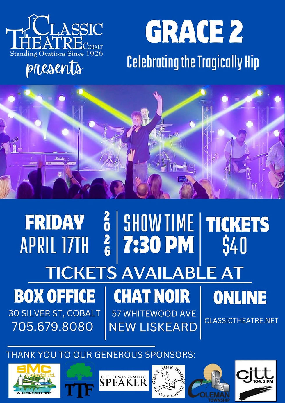 Tragically Hip tribute - Classic Theatre: April 18th