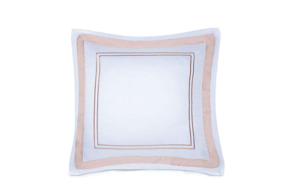 White Rose Gold Line Tencel Cushion