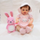 Thumbnail: Baby Girl Rabbit Striped 3 Pieces Set