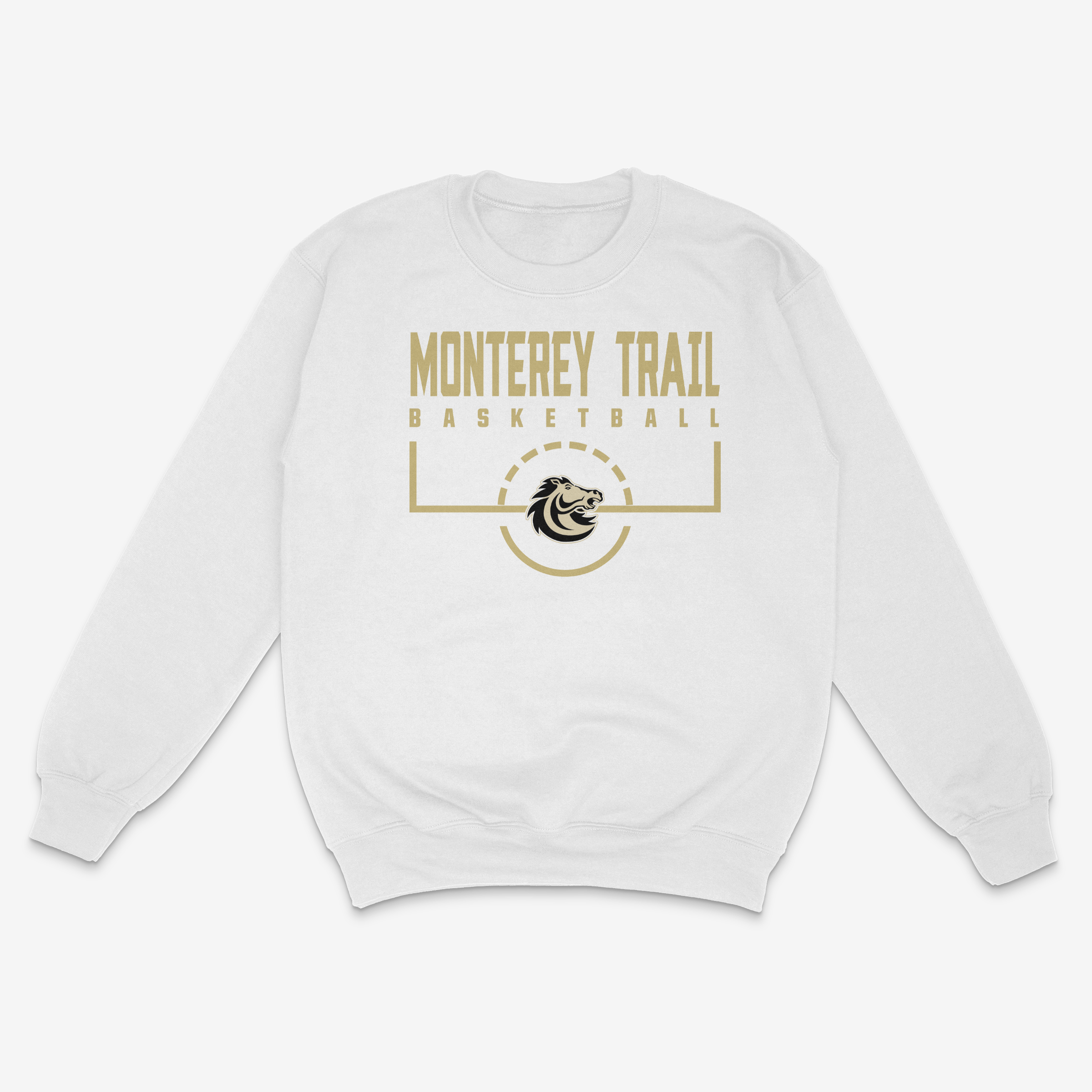 Monterey Trail Boys Basketball Crew Sweater (White)