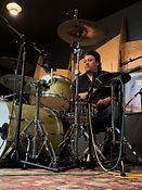 Playing the kit.