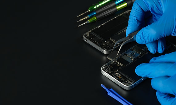Technician repairing the Cell phone parts and tools for recovery repair phone smartphone a