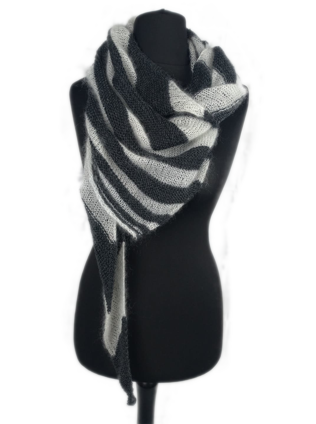 Strickanleitung Streifentuch Wolle stricken Dreieckstuch