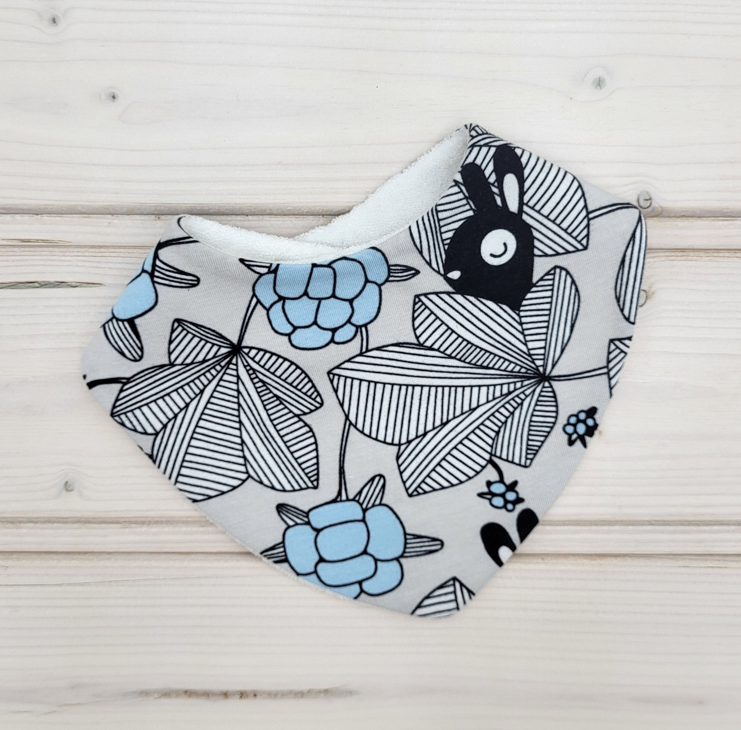 Bavoir - Lapins baies bleues