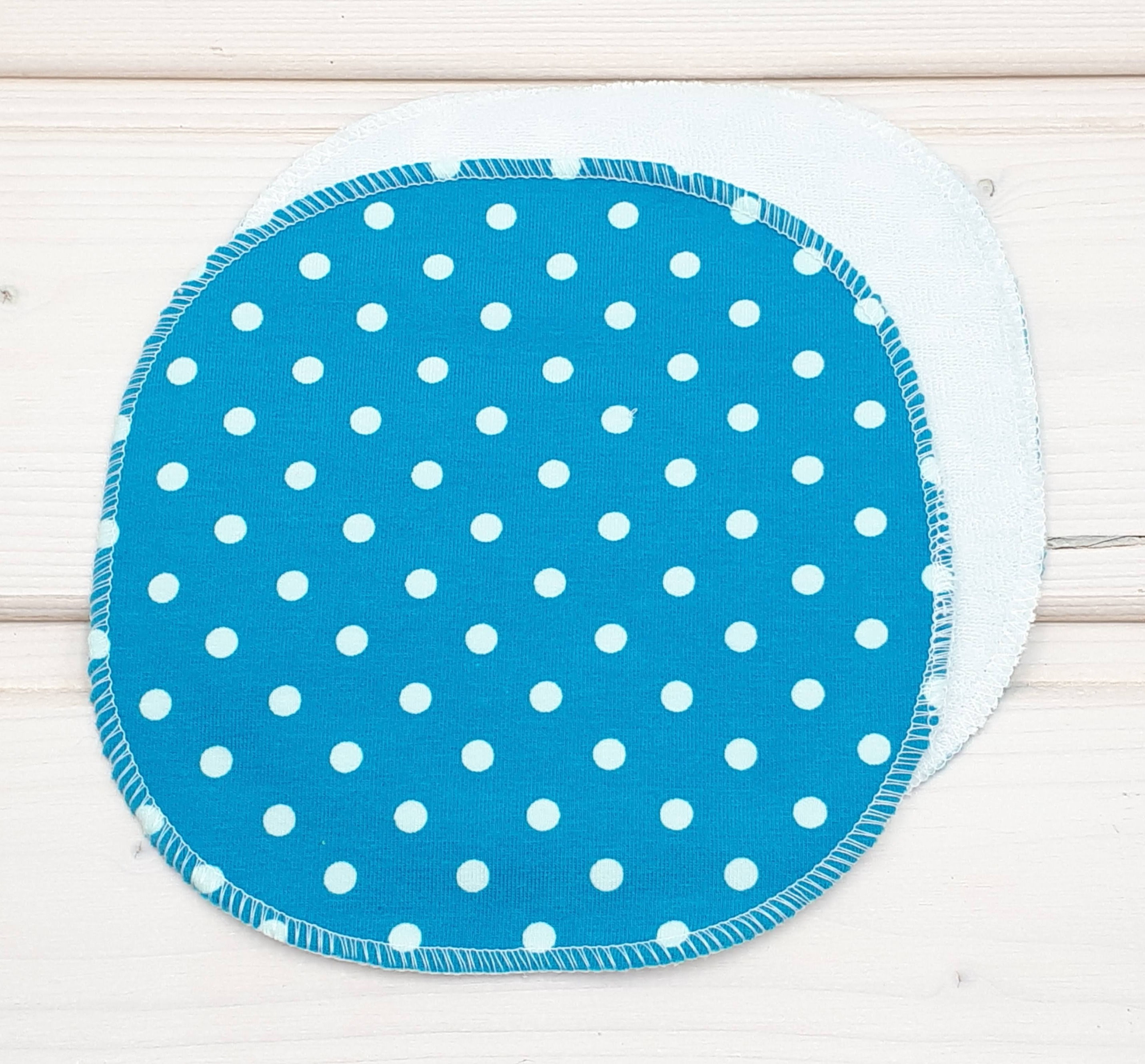Lingettes de change - Bleu pois blancs