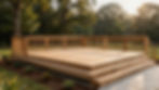 Custom carpentry & woodwork deck with railing and steps.