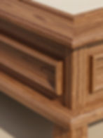 Close-up of detailed custom carpentry services woodwork.