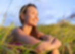 A woman thinking in a meadow. Geelong Counsellor.