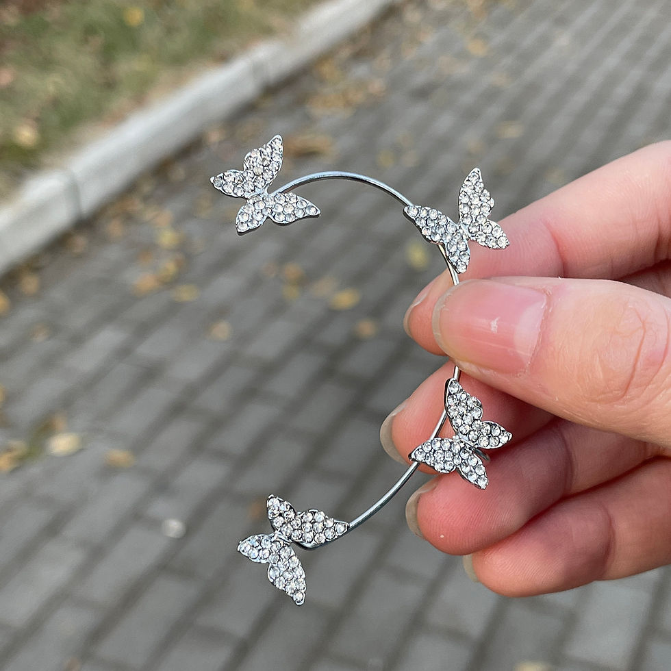 Thumbnail: Korean Style Butterfly Ear Clips Without Piercing For Women Sparkling Zircon Ear