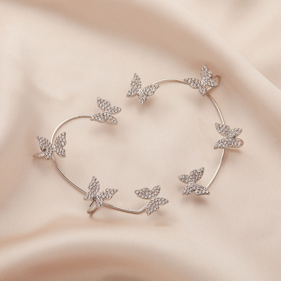 Thumbnail: Korean Style Butterfly Ear Clips Without Piercing For Women Sparkling Zircon Ear