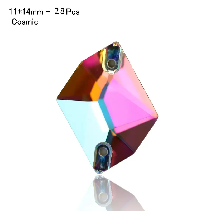 Thumbnail: 8 Sew On Crystal AB Rhinestone Shapes for Dress Making or Jewelry Decoration