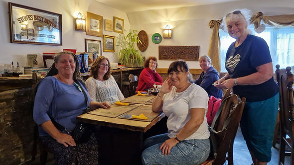 Walking group at Kings Head for Pub Lunch after berries workshop, Theddlethorpe