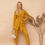 Thumbnail: Mustard Yellow Belted Pantsuit – Elegant Tailored Blazer & Trousers Set