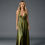 Thumbnail: Silk Satin V-Neck Criss-Cross Back Bow Tie Maxi Dress