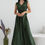 Miniature : Olive Silk Sleveless Maxi Wrap Dress Wedding Guest Dress Occasion Dress Formal Evening Dress Bridesmaid Dress