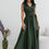 Miniature : Olive Silk Sleveless Maxi Wrap Dress Wedding Guest Dress Occasion Dress Formal Evening Dress Bridesmaid Dress