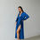 Miniaturbild: Satin Long Sleeve Midi Wrap Dress