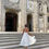 Miniature : White Satin Bow Tie Midi Dress Bridesmaid dress Occasion Midi Dress Midi Formal Summer Dress Beach Boho Open Back Midi Dress