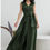 Miniature : Olive Silk Sleveless Maxi Wrap Dress Wedding Guest Dress Occasion Dress Formal Evening Dress Bridesmaid Dress