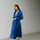 Miniaturbild: Royal blue silk satin midi wrap dress Bridesmaid dress Wedding guest Dress Mother of the bride dress Midi Formal dress