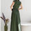 Miniature : Olive Silk Sleveless Maxi Wrap Dress Wedding Guest Dress Occasion Dress Formal Evening Dress Bridesmaid Dress