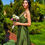 Miniature : Olive Silk Spaghetti Strap Mini Wrap Dress Wedding Guest Dress Summer Formal Party Dress Occasion Mini Dress