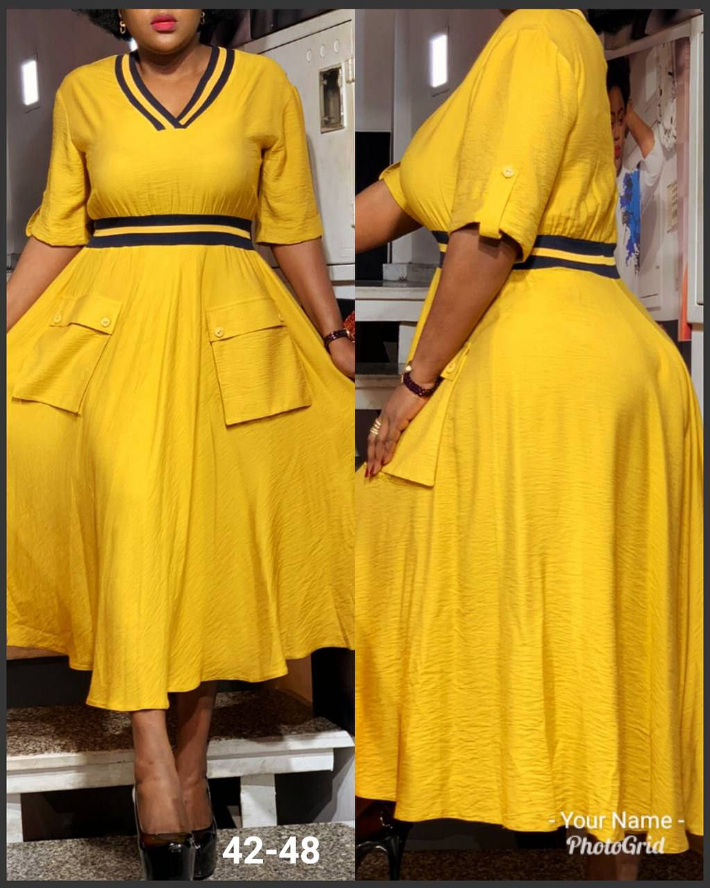 Robe class pour Femme jaune