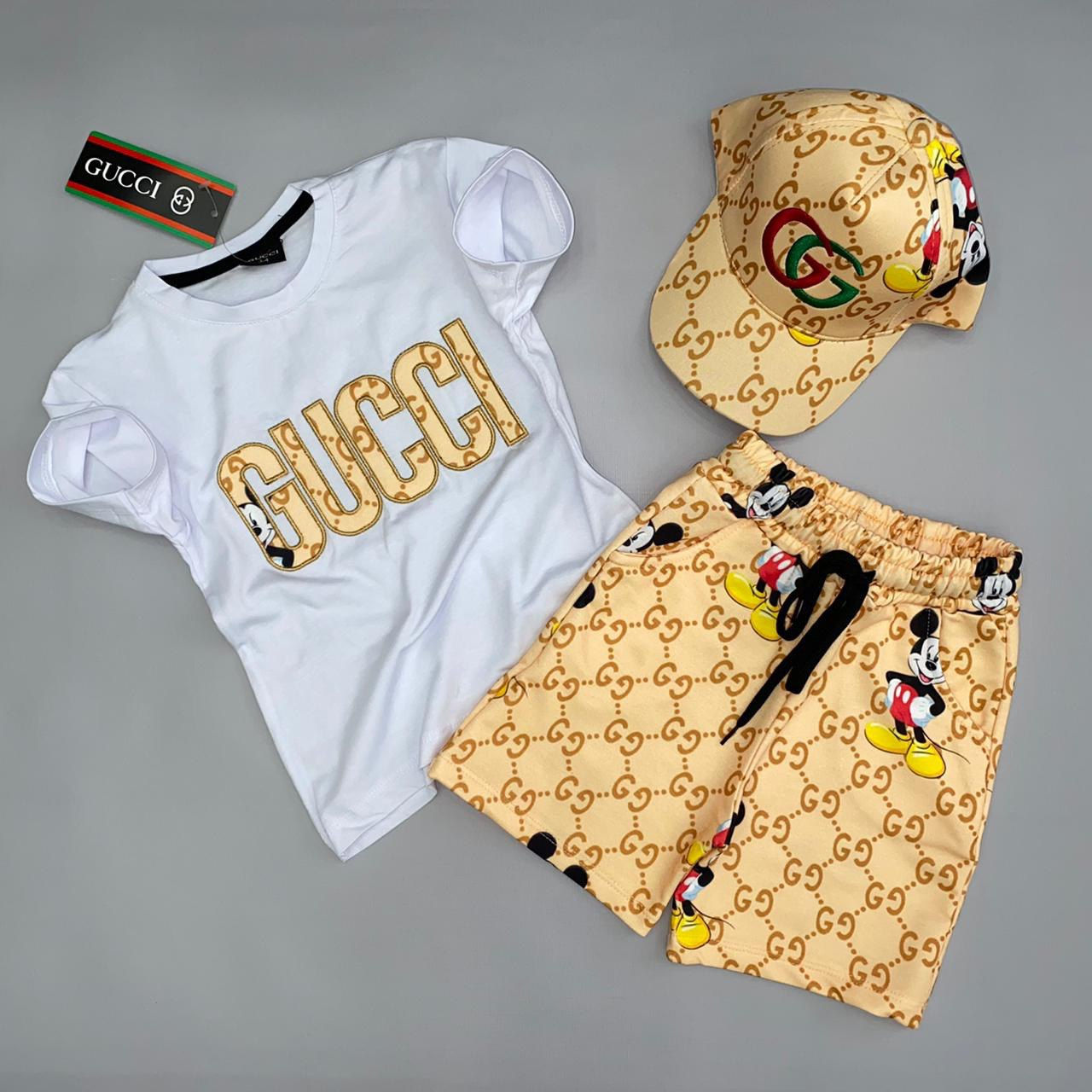 Complet Tee shirt + Cullote + Chapeau GUCCI pour Enfant