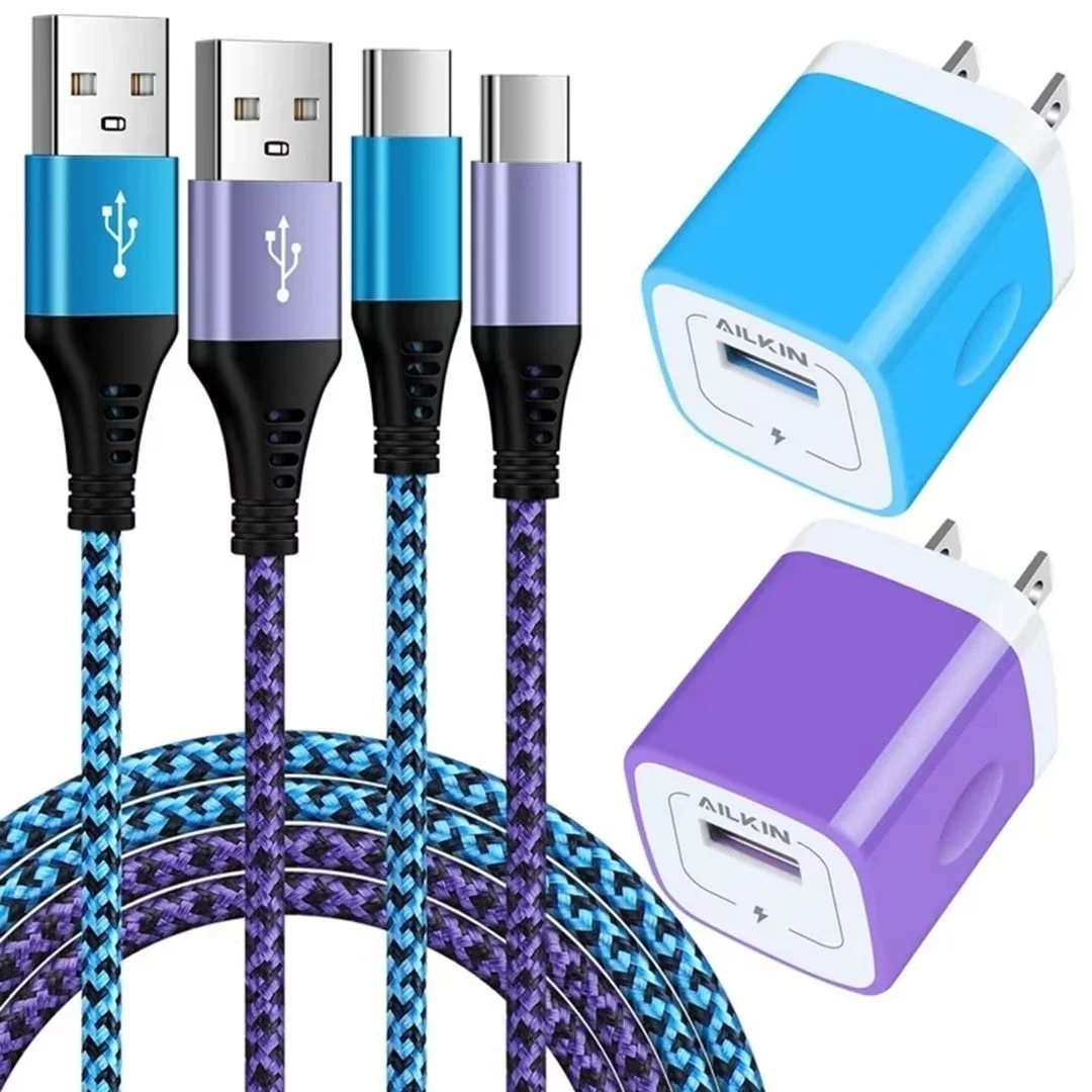 Charging Block,Type C Charger Block Fast Charging  2PCS Charger Block with 2PCS 