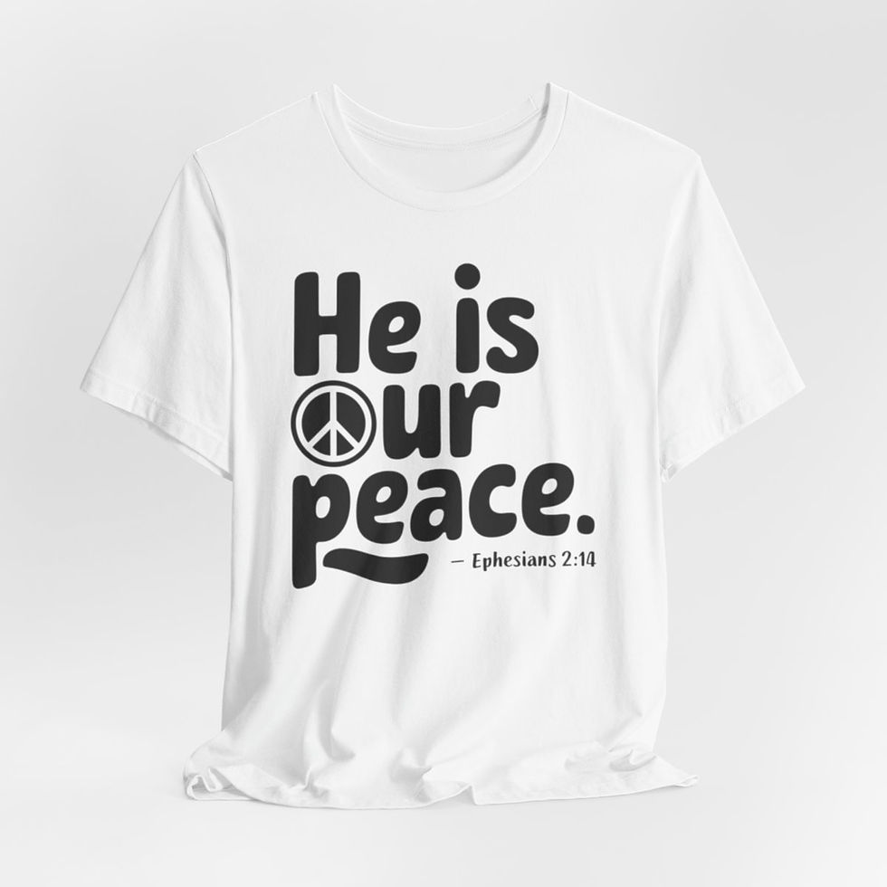 Thumbnail: He is our Peace - Unisex Jersey Short Sleeve Tee